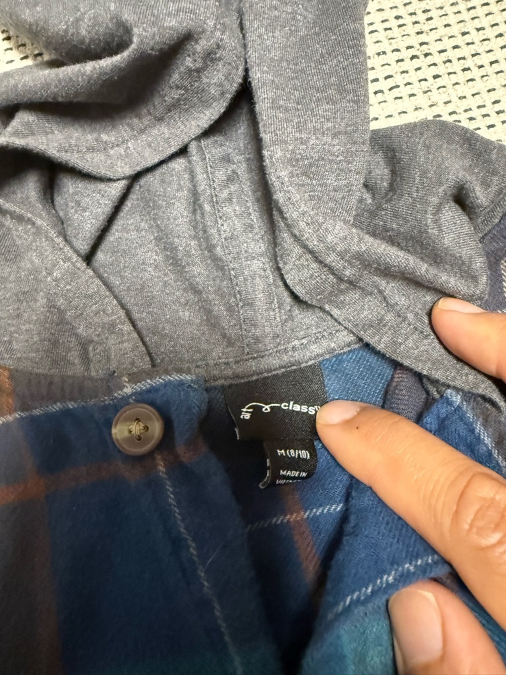 🔥🔥5/$25! 2 Piece Boys Navy Cargo Shorts and Hooded Flannel - Picture 3 of 5